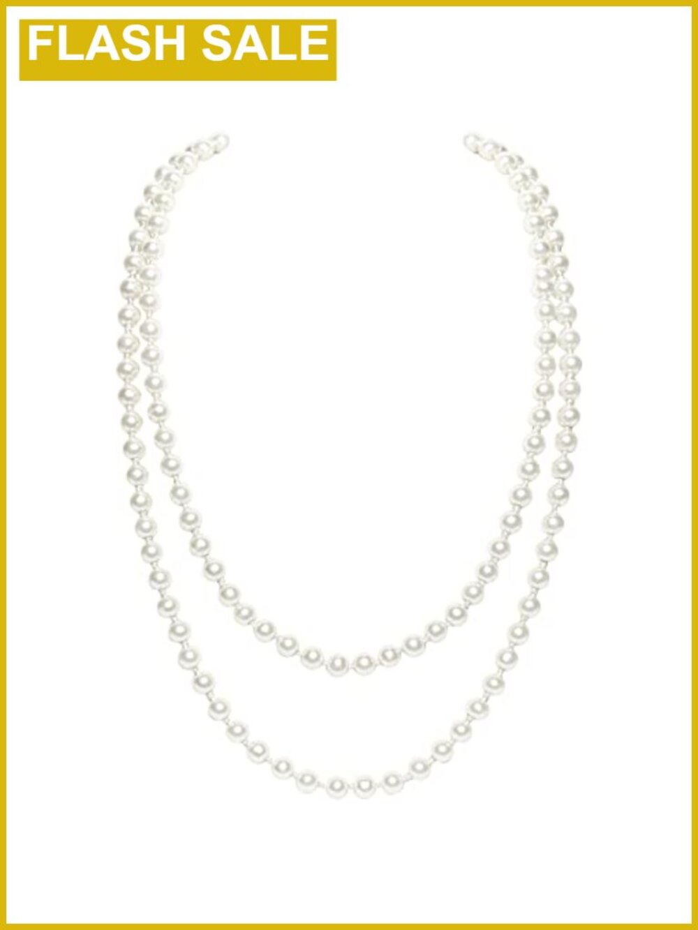 59 Inch Faux Pearl Strand Necklace Women 1920s Gatsby Vintage Long